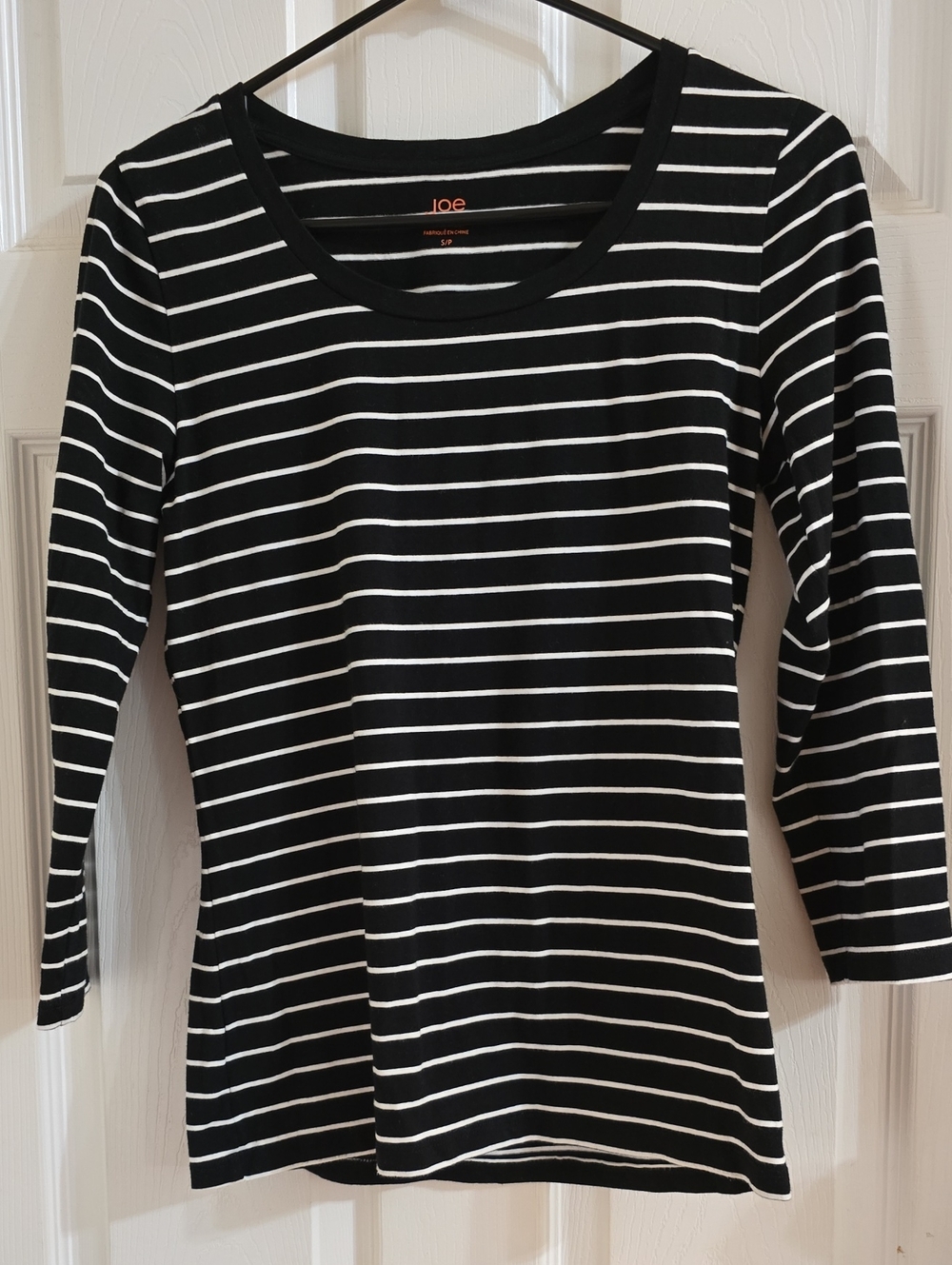 Black & White Striped Women's  Joe Fresh Long Sleeve Top